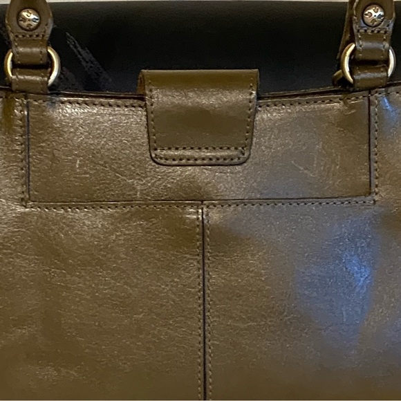 Patricia Nash Olive Green & Gold Embossed Leather Shoulder Bag - Picture 7 of 15